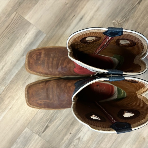 Twisted X Western Work Steel Toe Work Boots Brown & Texas Flag Size 10D - Picture 4 of 8